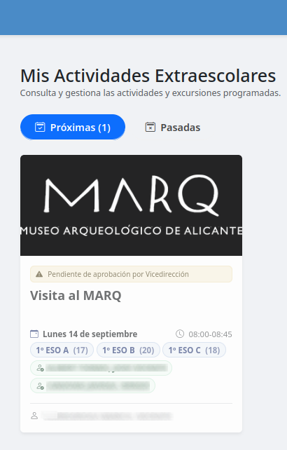 Lista de Mis Actividades Extraescolares